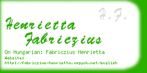 henrietta fabriczius business card